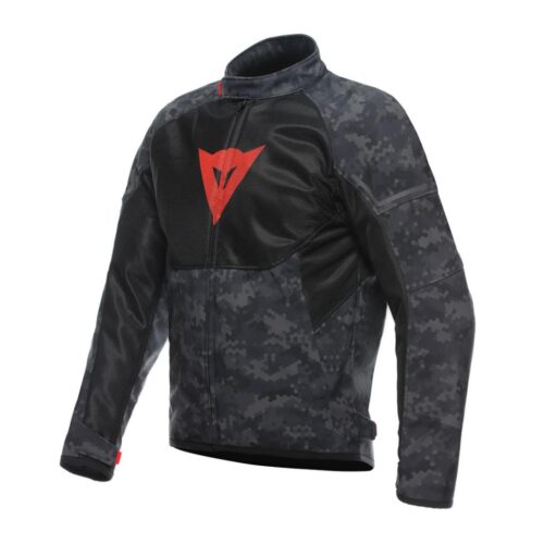 Dainese İgnite Camo Gray Black Fluo Red Air Tekstil Motosiklet Montu