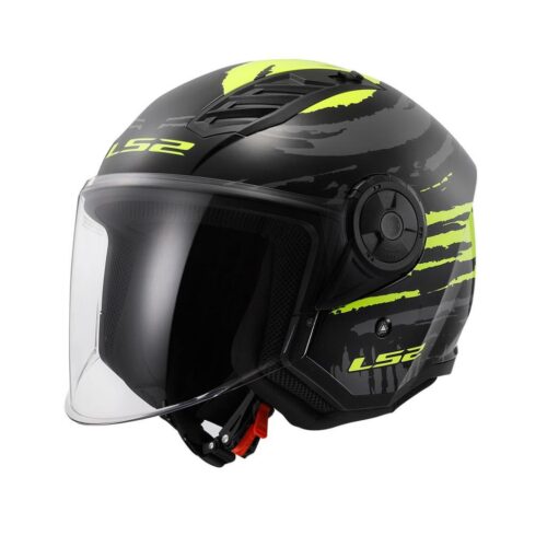 LS2 Airflow 2 Brush Siyah-Neon Sarı Yarım Kask