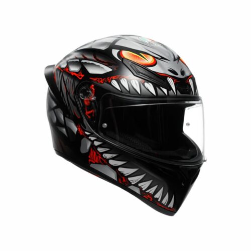 AGV K1 S Lyzard Mat Siyah-Gri-Kırmızı Kask